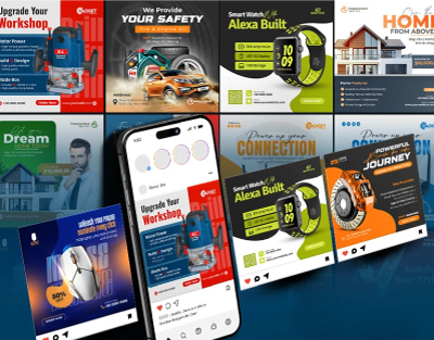 Criativos de campanha em telas diferentes